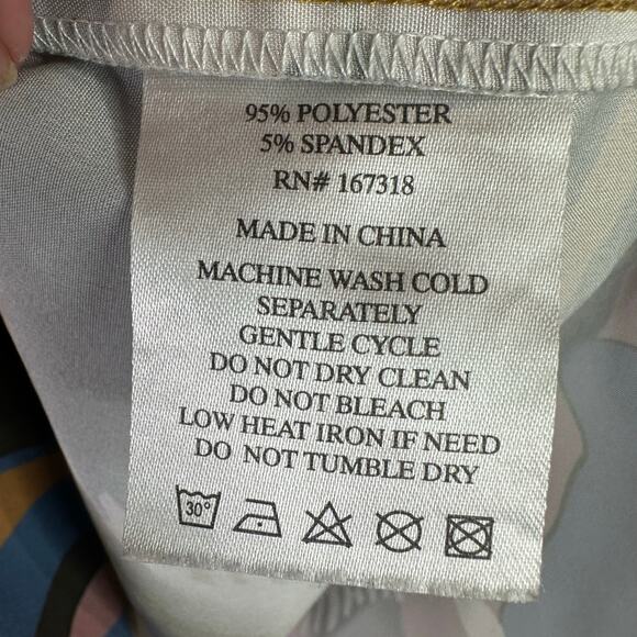 Negative Space Mens M Colorful Camouflage Tropical Button Up Short Sleeve Shirt - Picture 8 of 8